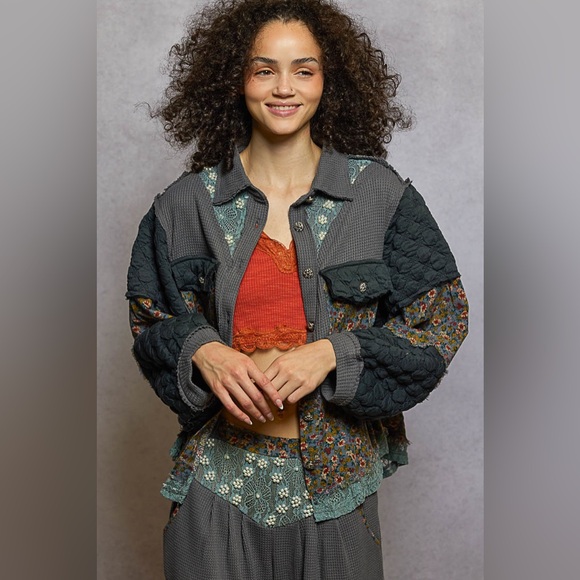 POL “ Pearl Bloom Jacket “ | Charcoal - Picture 3 of 6